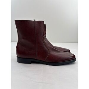 Buster Brown Vintage Mens Ankle Boots 6‎ Burgundy Leather Square Toe NOS NEW
